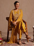 Janasya Women's Mustard Silk Blend Embroidered Straight Kurta Set